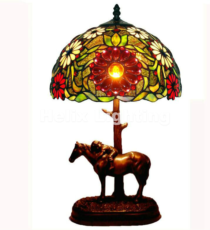 tiffany table lamps d31cm h52cm luxurious ancient garden e27 bedside lamps living room decoration bedroom lamp