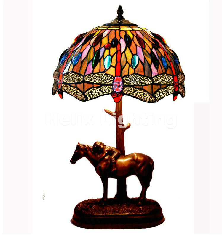 tiffany table lamps d31cm h52cm luxurious ancient garden e27 bedside lamps living room decoration bedroom lamp