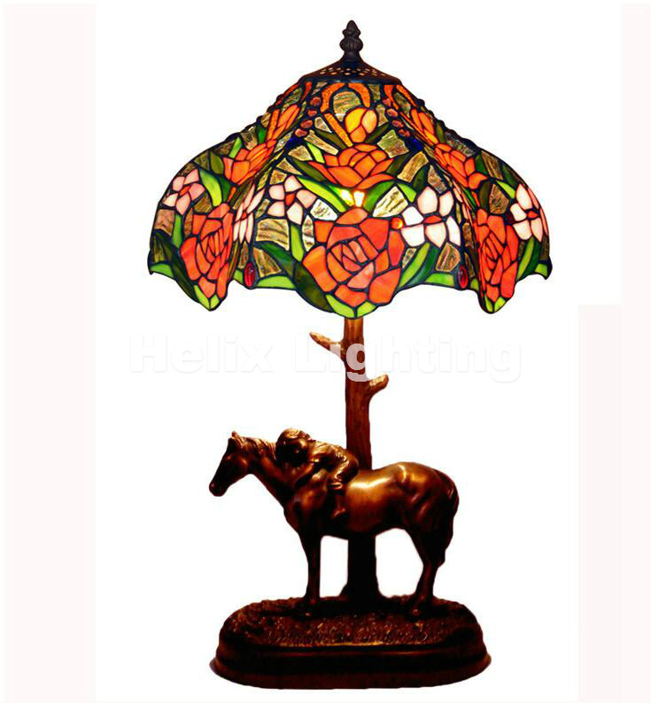 tiffany table lamps d31cm h52cm luxurious ancient garden e27 bedside lamps living room decoration bedroom lamp