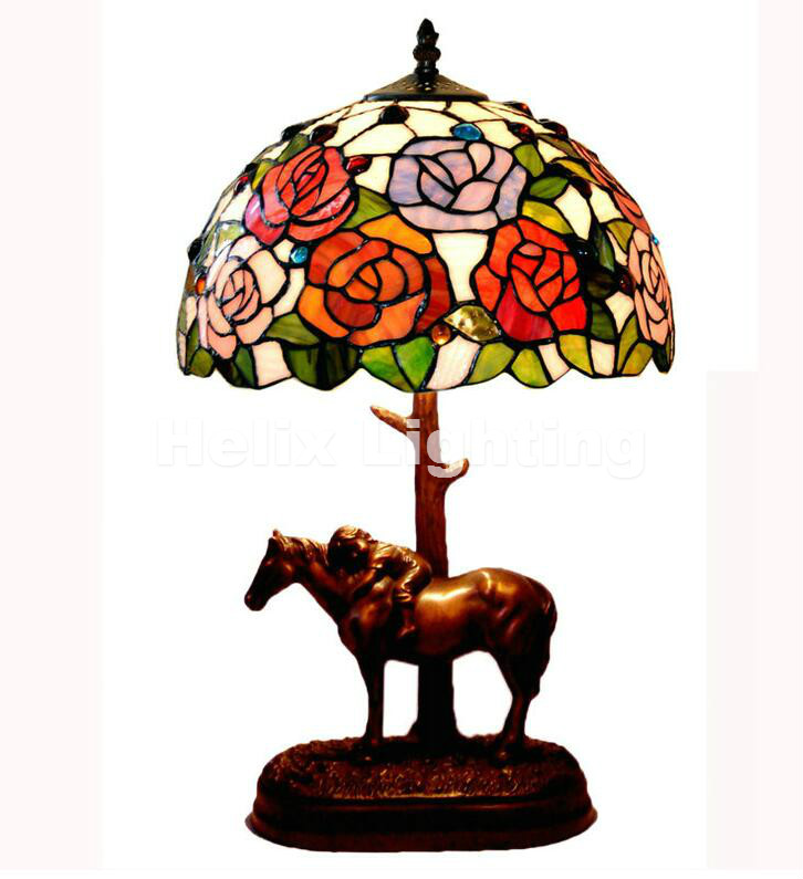 tiffany table lamps d31cm h52cm luxurious ancient garden e27 bedside lamps living room decoration bedroom lamp