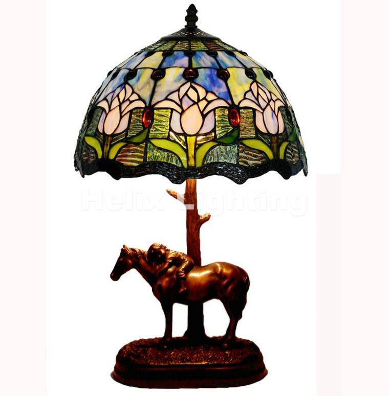 tiffany table lamps d31cm h52cm luxurious ancient garden e27 bedside lamps living room decoration bedroom lamp