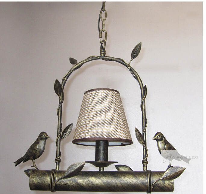 w35cm h35cm 1l vintage pendant lights northern europe bird lightings for cafe & bar retro loft pendant lamps