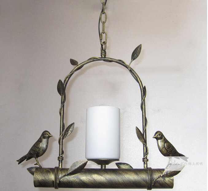 w35cm h35cm 1l vintage pendant lights northern europe bird lightings for cafe & bar retro loft pendant lamps