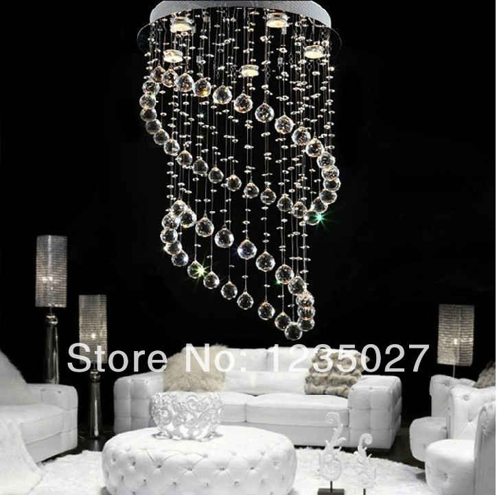 whole / retail long spiral crystal ceiling light / lamp / lighting fixture for stair / foyer/ hallway ready stock