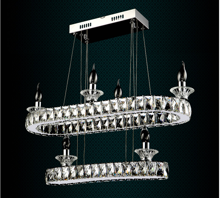 wonderland modern led luxury stainless steel crystal pendant light ce lamp creative office el home living room