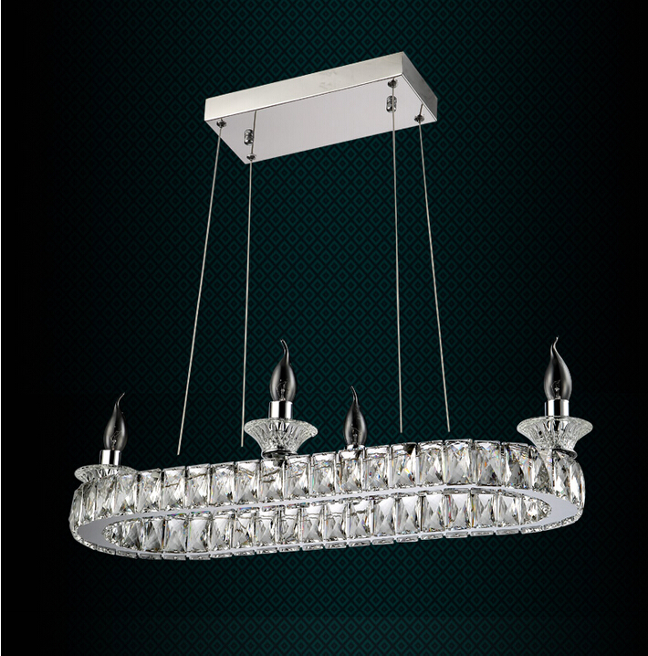 wonderland modern led luxury stainless steel crystal pendant light ce lamp creative office el home living room