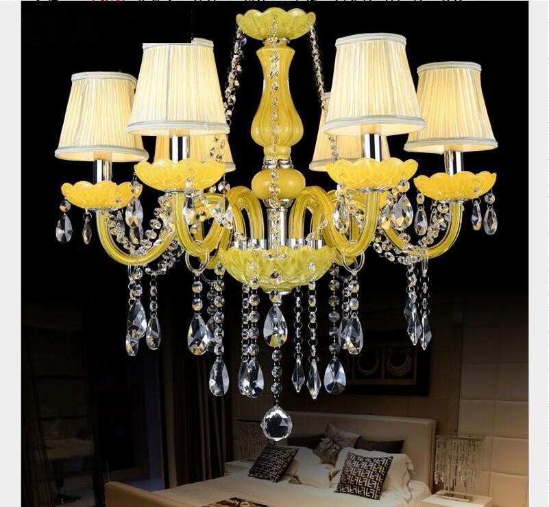 yellow crystal chandelier lustre crystal chandelier 18arms d950mm e14 ac optional lustres de cristal chandelier