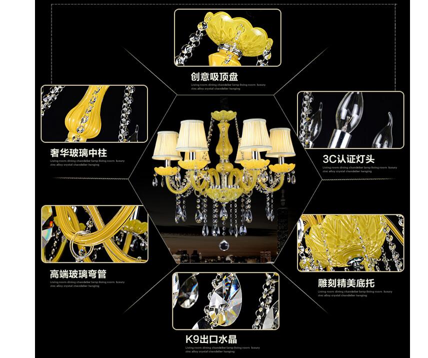 yellow crystal chandelier lustre crystal chandelier 18arms d950mm e14 ac optional lustres de cristal chandelier